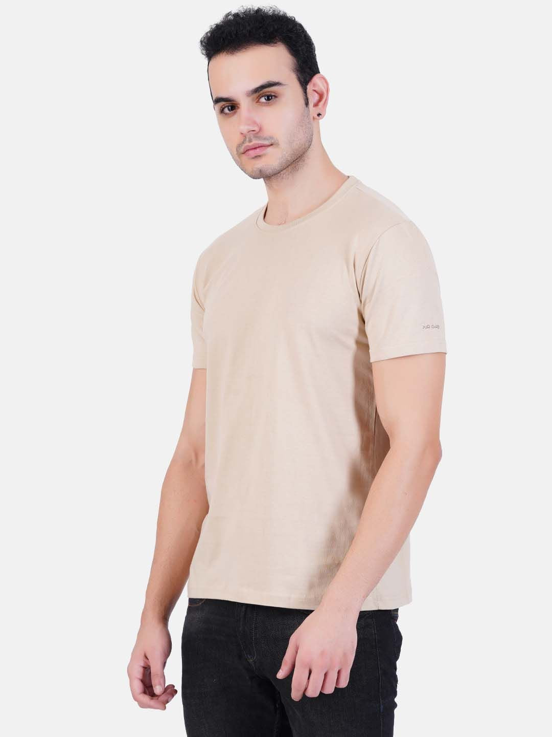 Pure Cotton T-Shirt for Men and Women - Beige-6